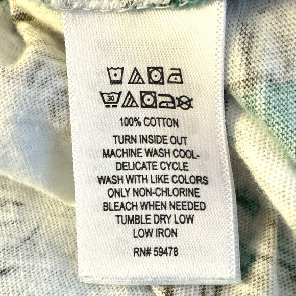 CYNTHIA ROWLEY Shirt Top Sz 2X Allover Print Amalfi Coast Italy Cotton V-Neck - Picture 9 of 9